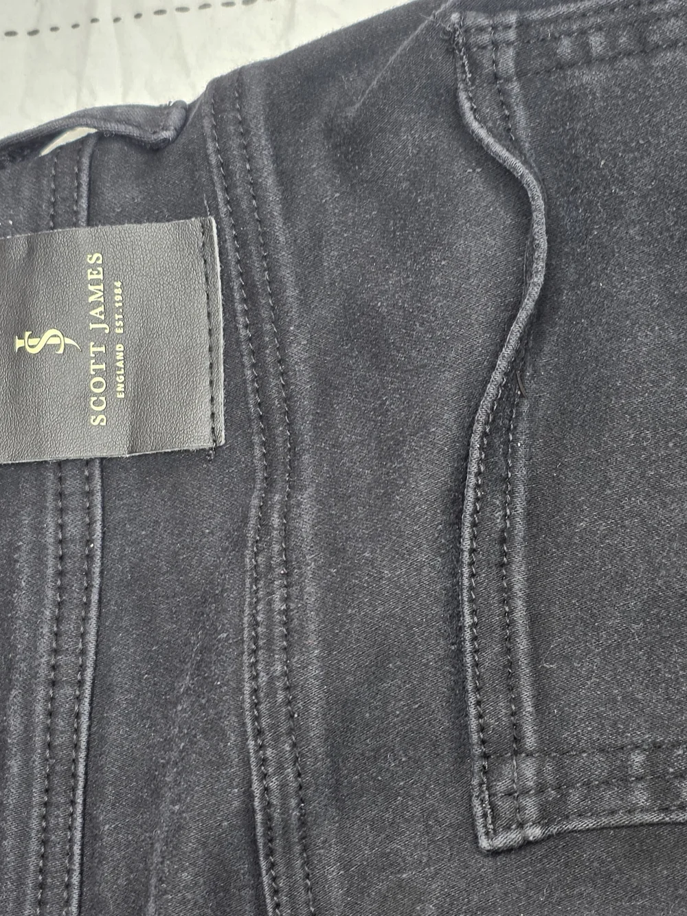 Scott James England Slim Fit Washed Black Jeans Size 36x30